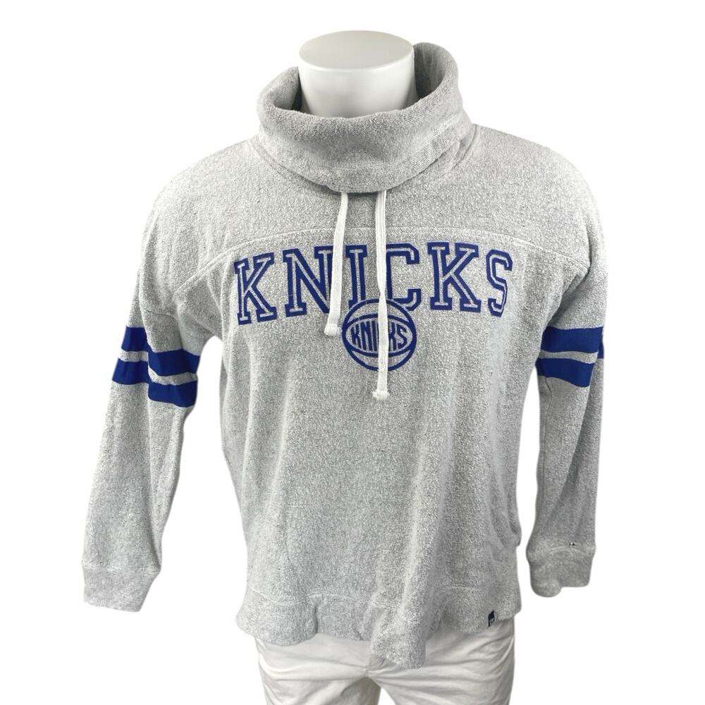 '47 New York Knicks NBA Gray Long Sleeve Turtleneck Sweatshirt Sweater Top M